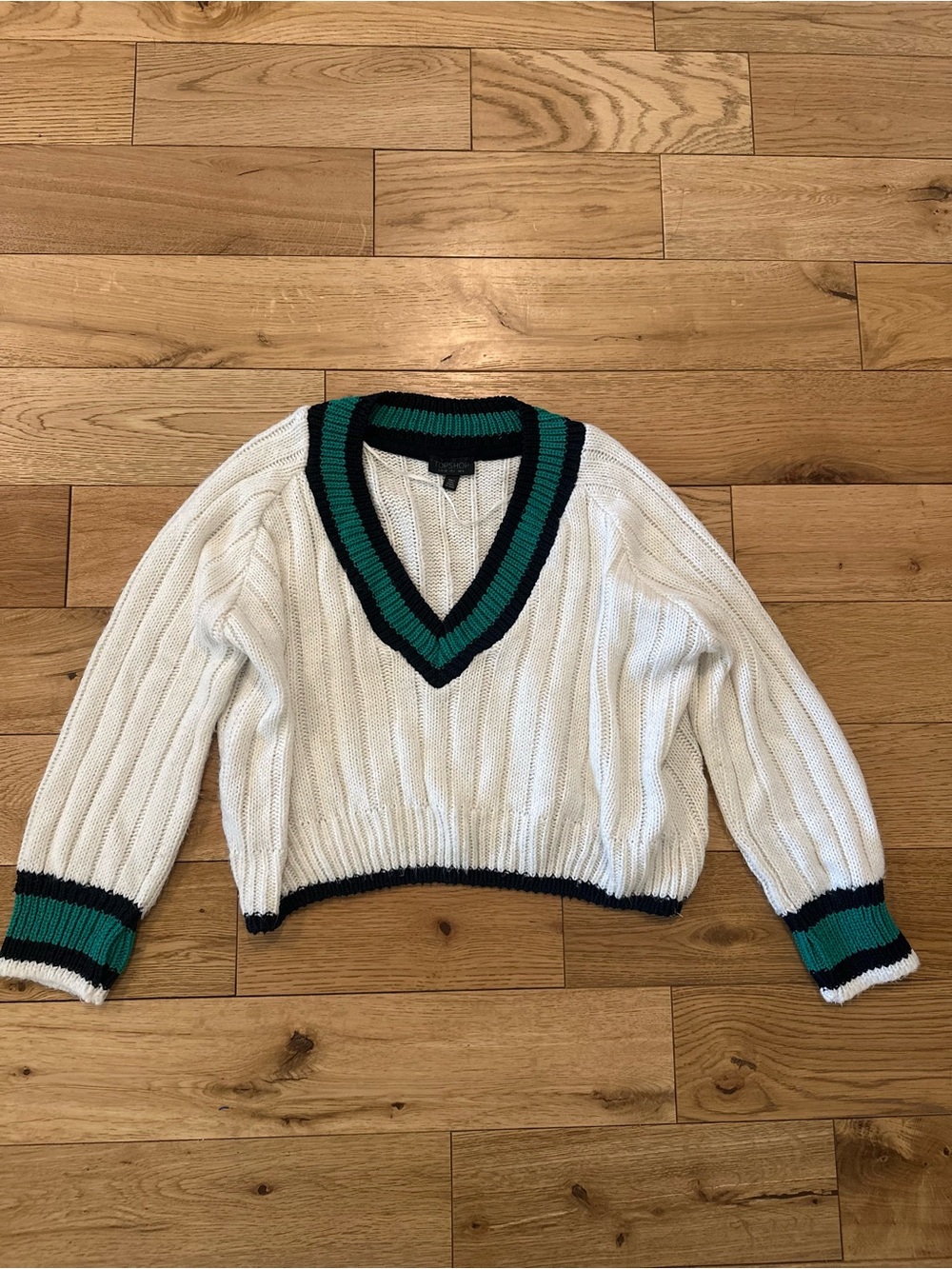 Topshop collegiate crop sweater